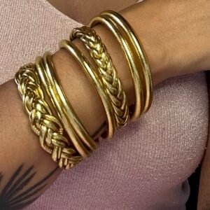 Bracelet Bouddhiste Authentique Tressé Doré
